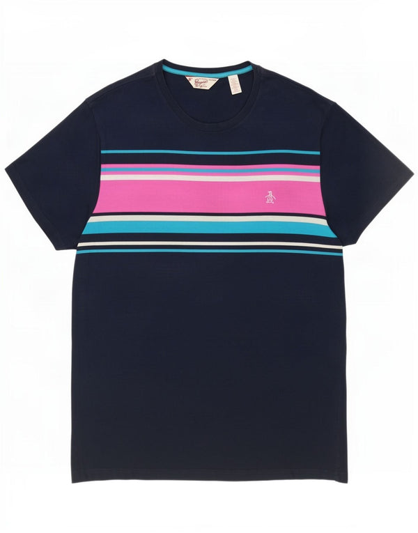Tricou pentru bărbați Pinguin Top 2XL, albastru bleumarin, bumbac color bloc