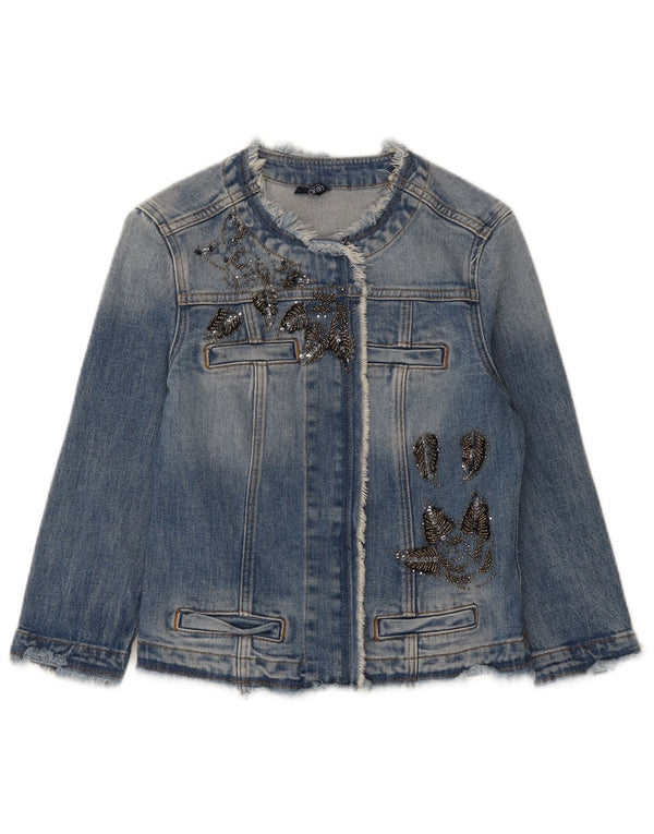 Jachetă de denim crop Liu Jo pentru femei UK 8 Small Blue Bumbac