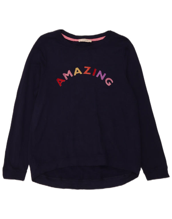 Pulover supradimensionat cu grafic Oasis pentru femei UK 10 Mic Bleumarin