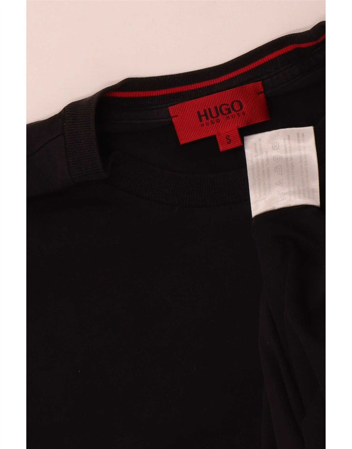 Top pentru bărbați Hugo Boss cu mânecă lungă, mic, negru, bumbac
