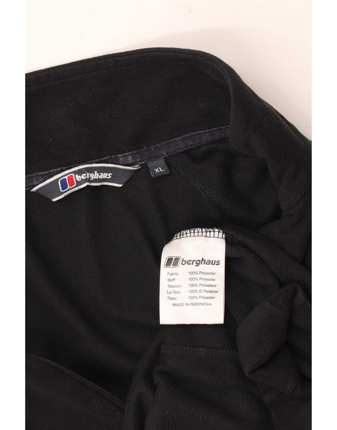 Jumper pentru bărbați Berghaus, cu fermoar și gât, XL, poliester negru