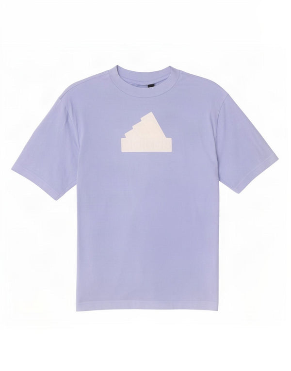 Tricou cu grafic supradimensionat pentru femei Adidas UK 4/6 XS Bumbac albastru