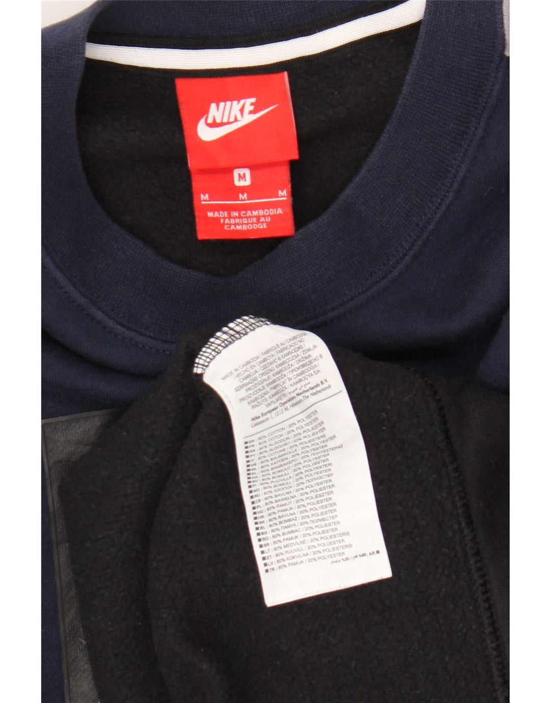Hanorac grafic pentru bărbați Nike Pulover mediu albastru bleumarin din bumbac color bloc