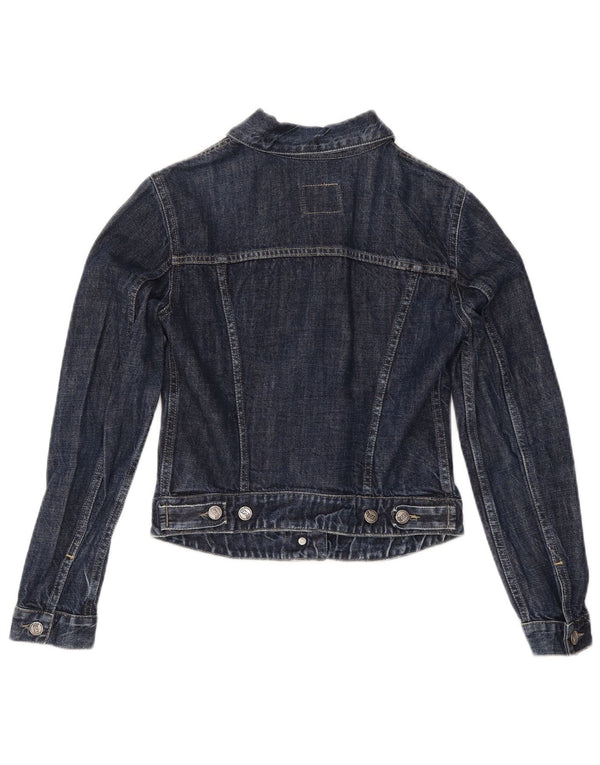 Jachetă de denim crop pentru femei Gas UK 10, bumbac, albastru bleumarin
