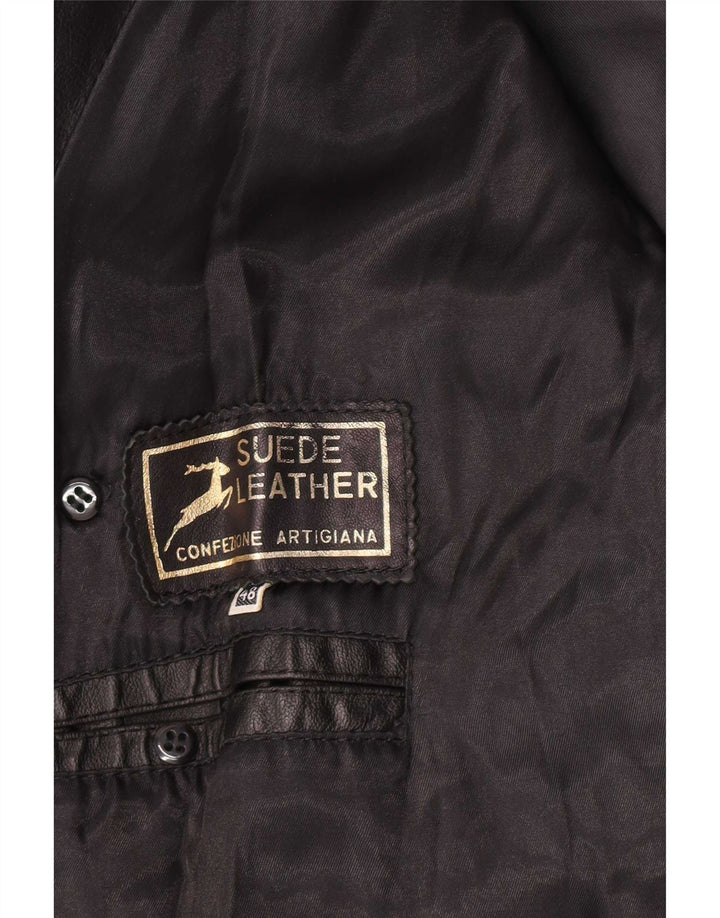 Palton din piele pentru bărbați vintage IT 48 Medium Black Classic