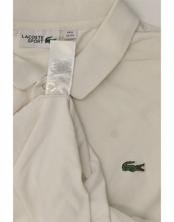 Tricou polo pentru bărbați LACOSTE Mărimea 8 3XL Bumbac alb