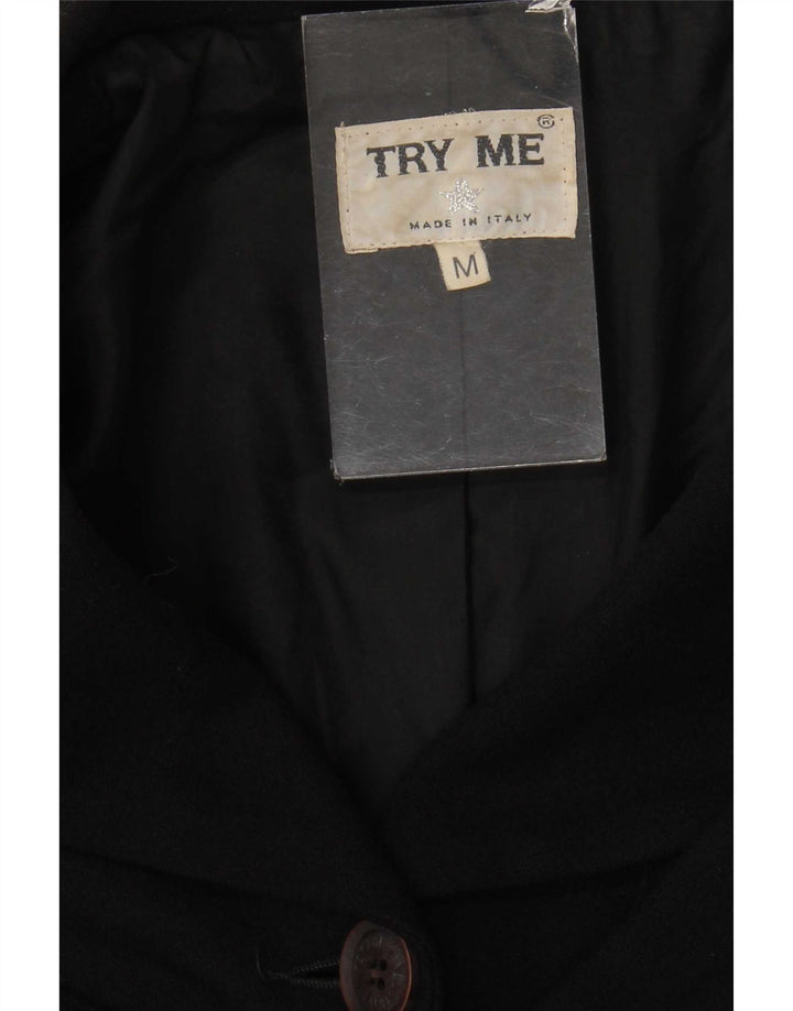 Blazer Vintage pentru femei cu 4 nasturi, UK 12 Medium Black