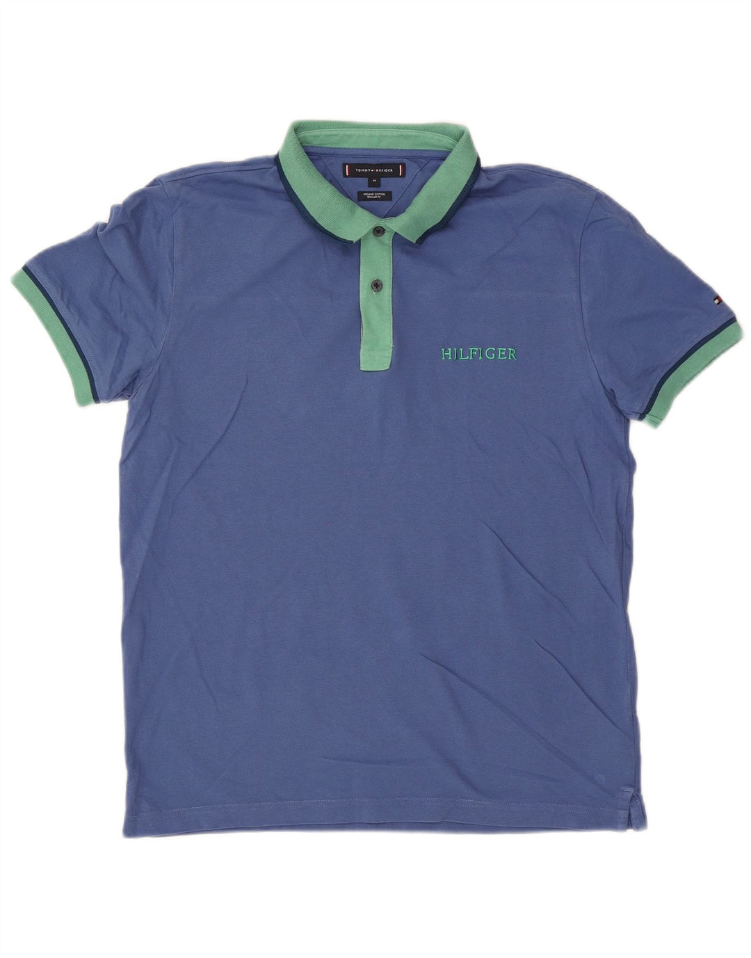 Tricou polo TOMMY HILFIGER pentru bărbați, bumbac albastru mediu