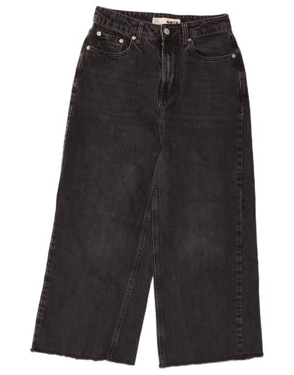 Blugi Capri pentru femei cu talie înaltă și picioare largi Zara L28 L22 bumbac negru