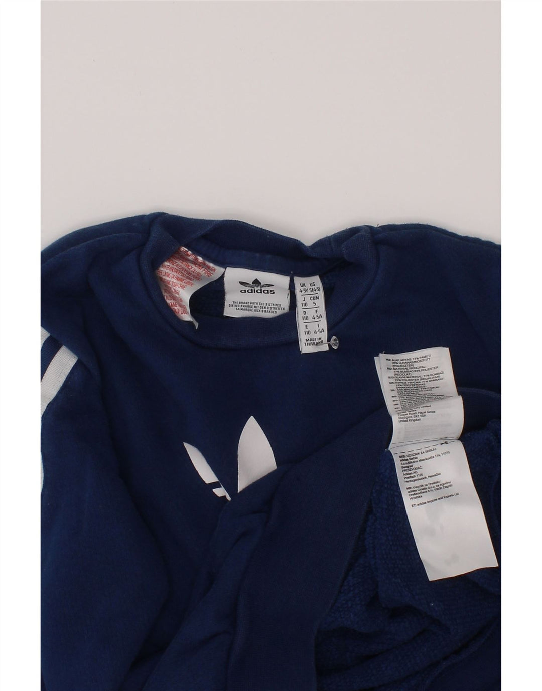 Adidas Băieți Pulover Grafic Pulover 4-5 Ani Bleumarin Bumbac