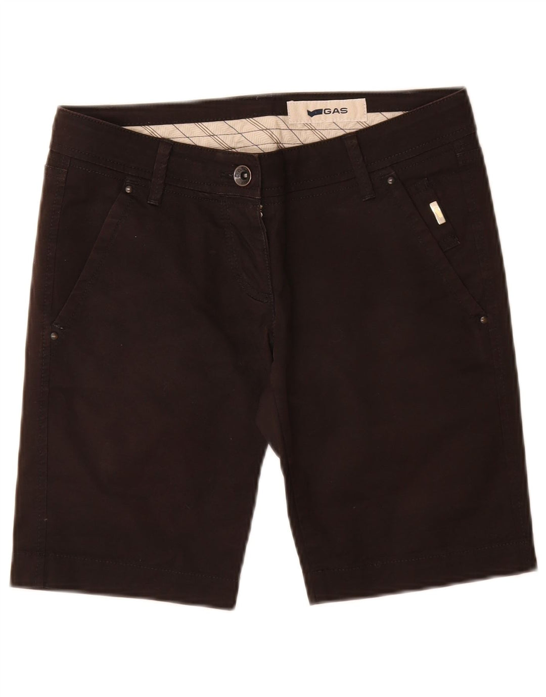 GAS Womens Chino Shorts W26 Small Black Cotton