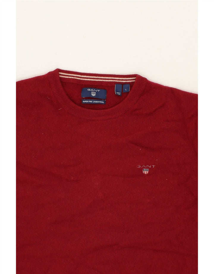 GANT Boys Crew Neck Jumper Sweater 13-14 Years Large Red Lambswool Vintage Gant and Second-Hand Gant from Messina Hembry 
