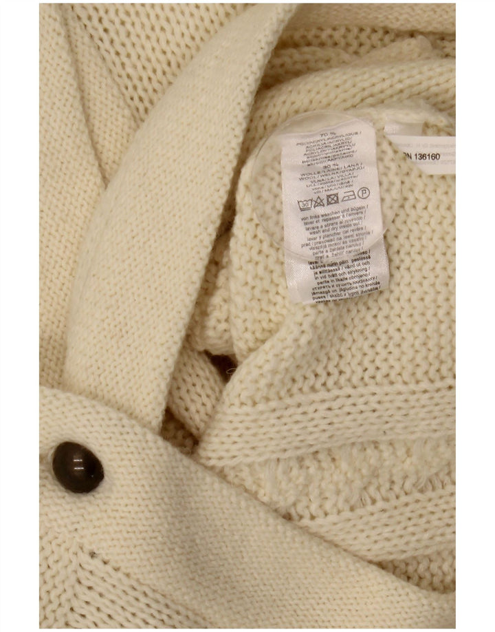 Pulover Cardigan Vintage pentru Damă IT 42 Medium Acrilic alb catifelat