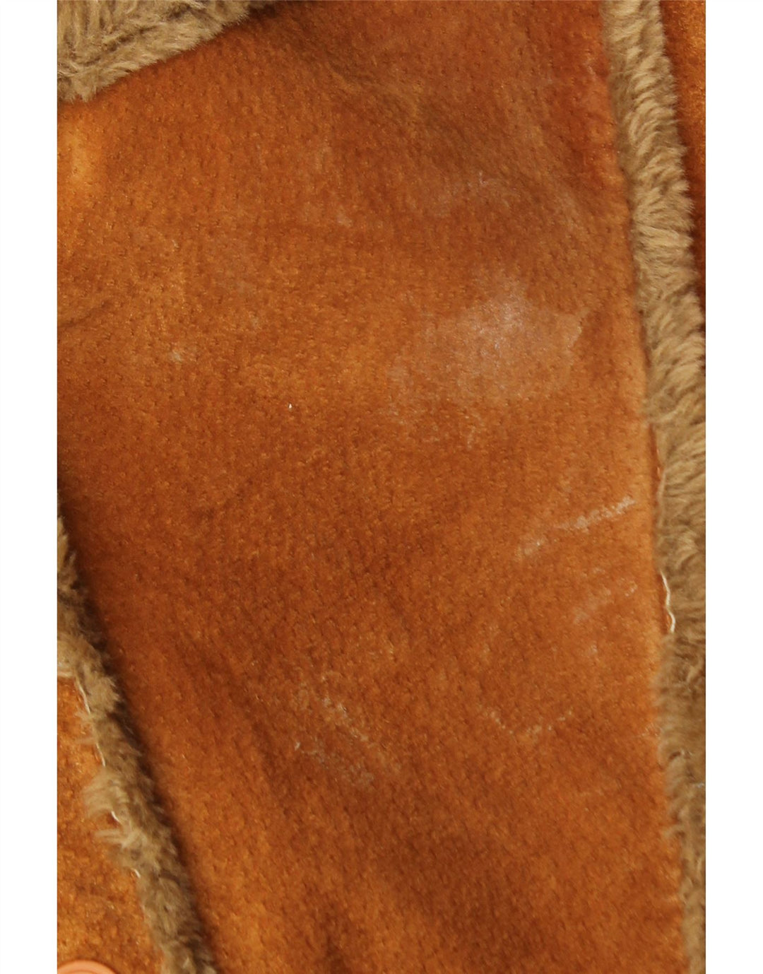 Palton din shearling vintage pentru femei UK 18 XL din piele maro