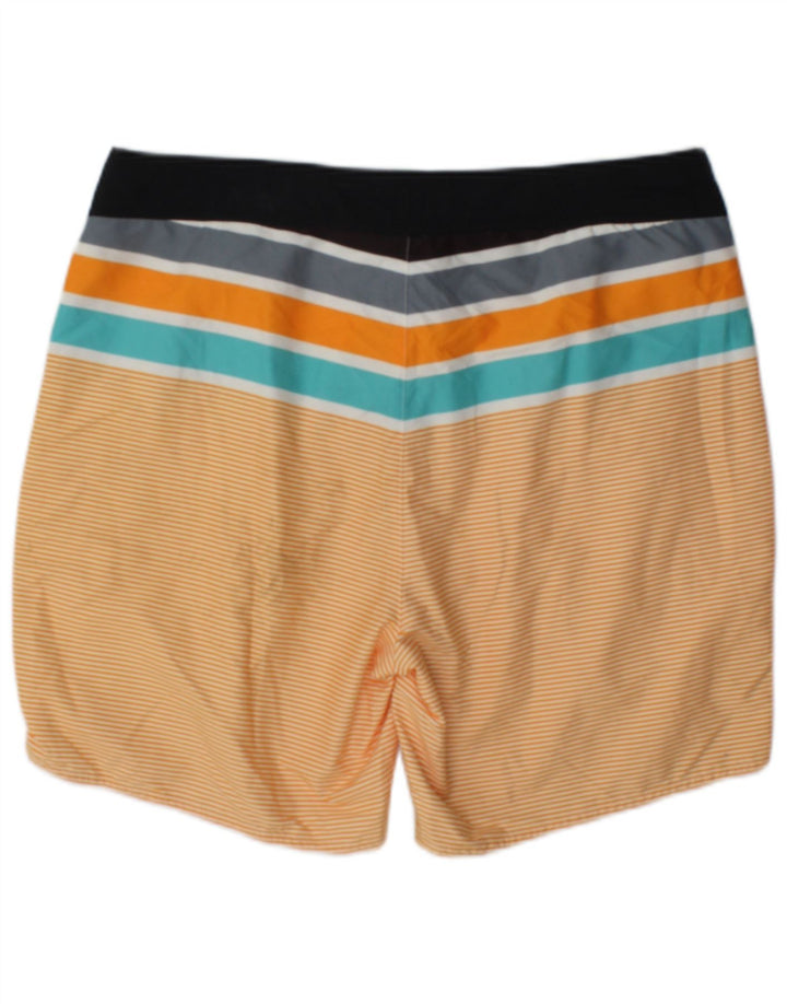 Pantaloni scurți de înot Hugo Boss pentru bărbați, poliester cu dungi mari portocalii