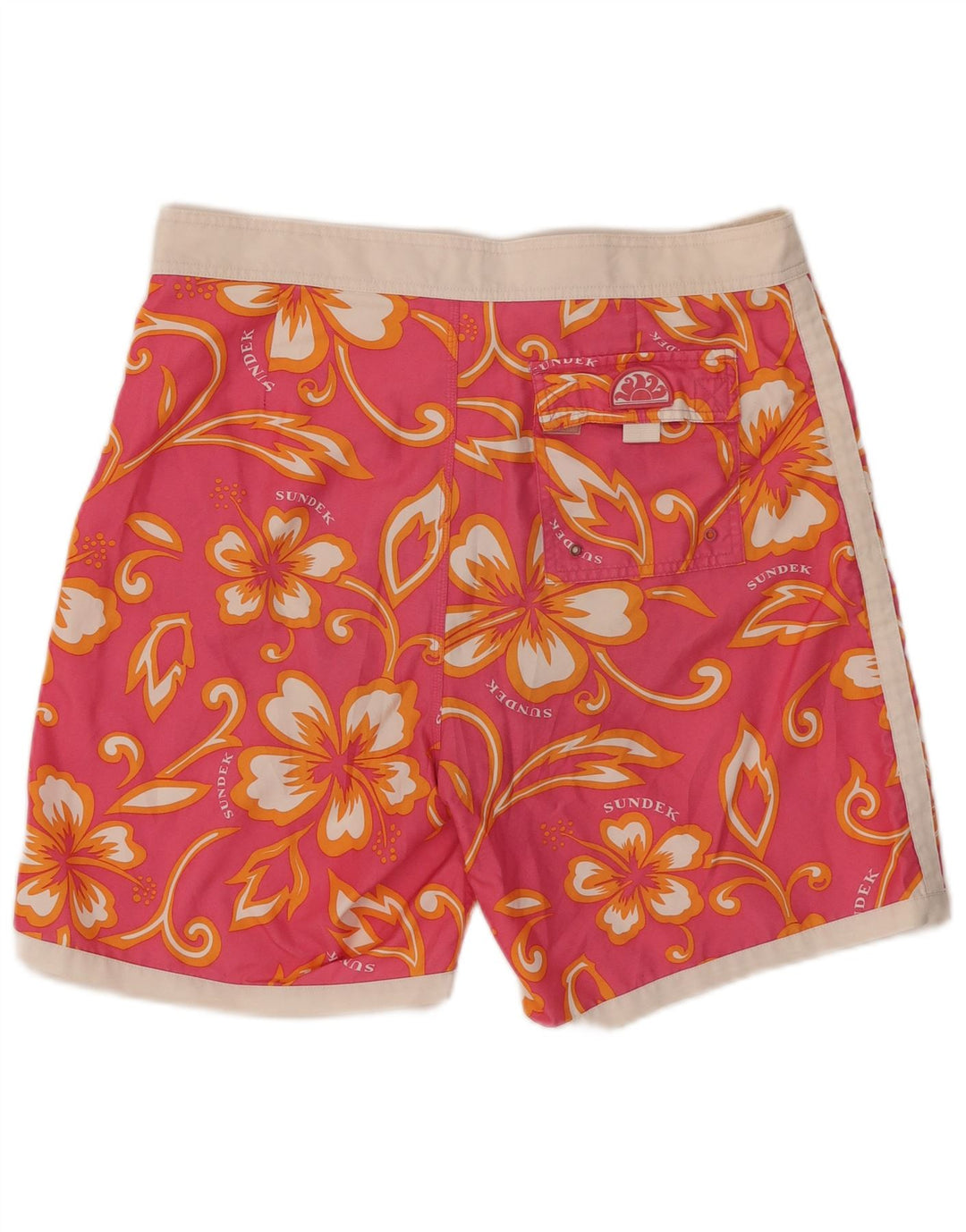 Sundek Pantaloni scurți de înot pentru bărbați, mari, roz, din poliester floral