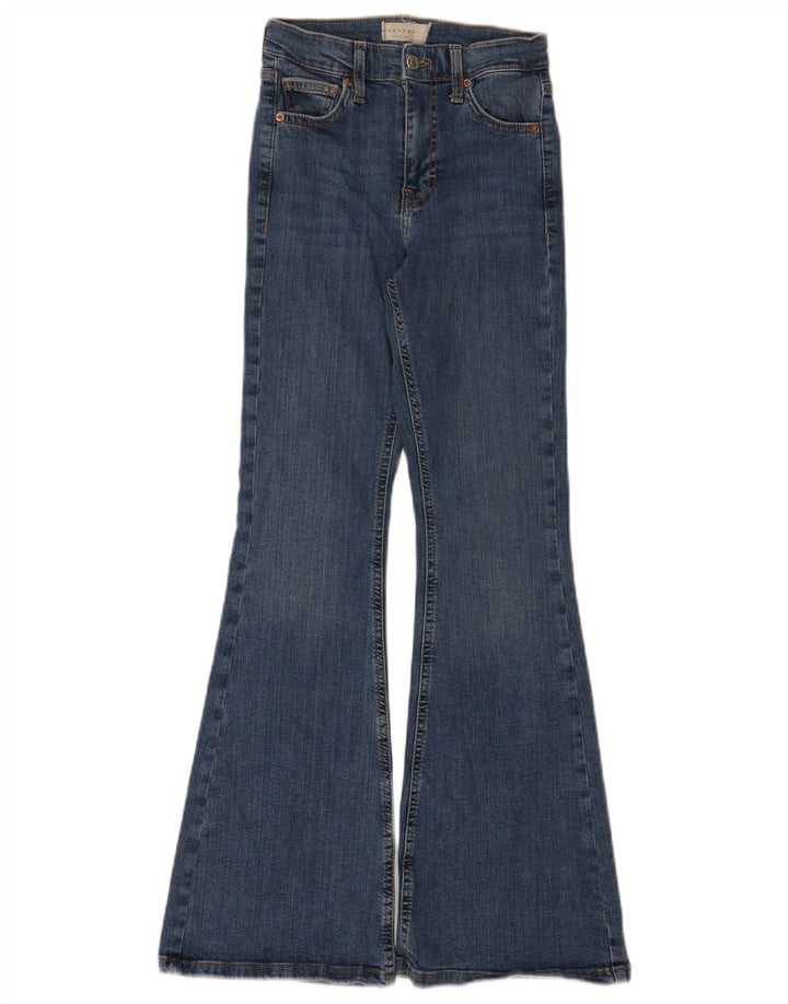 Blugi evazați Jamie pentru femei Topshop L24 L28 Bumbac albastru