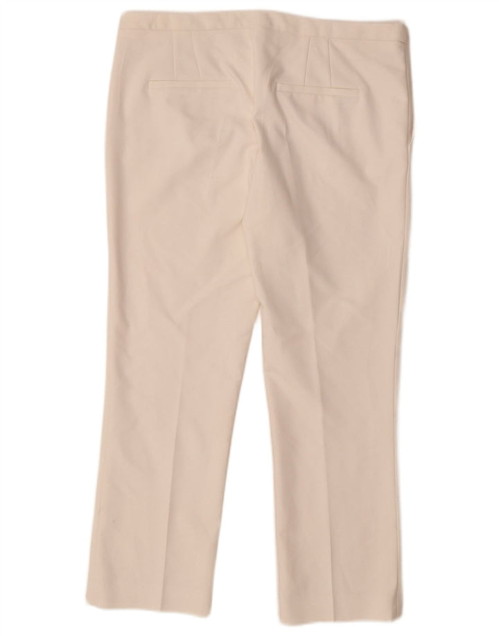 Pantaloni tăiați pentru femei Zara EU 40 Medium L30 L24 Poliester alb