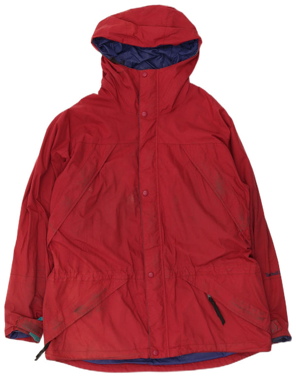 Jachetă Windbreaker pentru bărbați cu glugă Timberland UK 40, mare, roșu, nailon