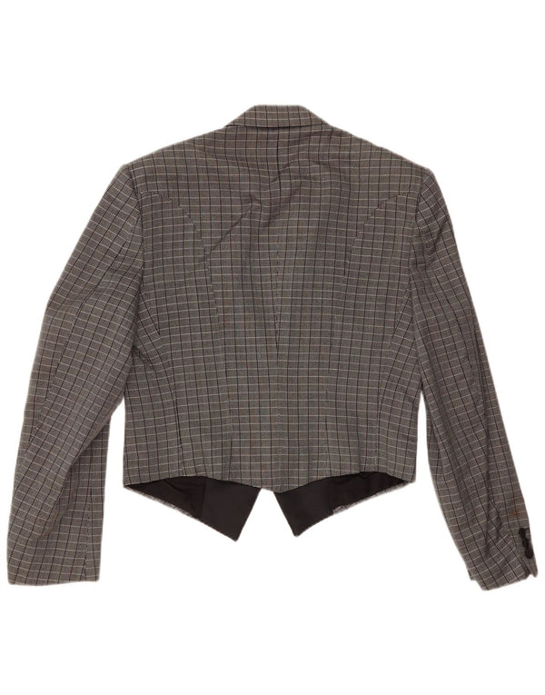 Jachetă Sidi pentru femei la dublu piept IT 48 XL, mătase cu carouri gri