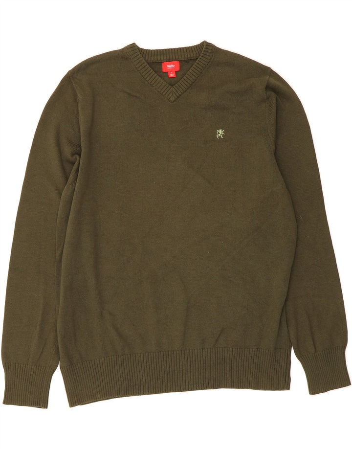 MOSSIMO Mens V-Neck Jumper Sweater Large Green Cotton Vintage Mossimo and Second-Hand Mossimo from Messina Hembry 