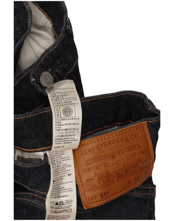 Blugi Levi's 511 Slim pentru bărbați W34 L30 Bumbac albastru