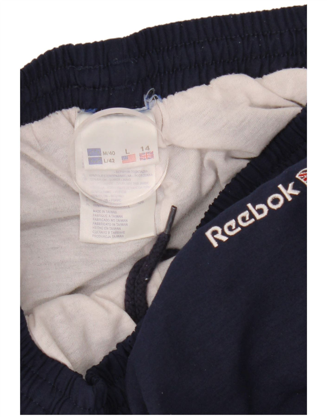 Pantaloni de trening pentru bărbați Reebok UK 14, mari, poliester, albastru