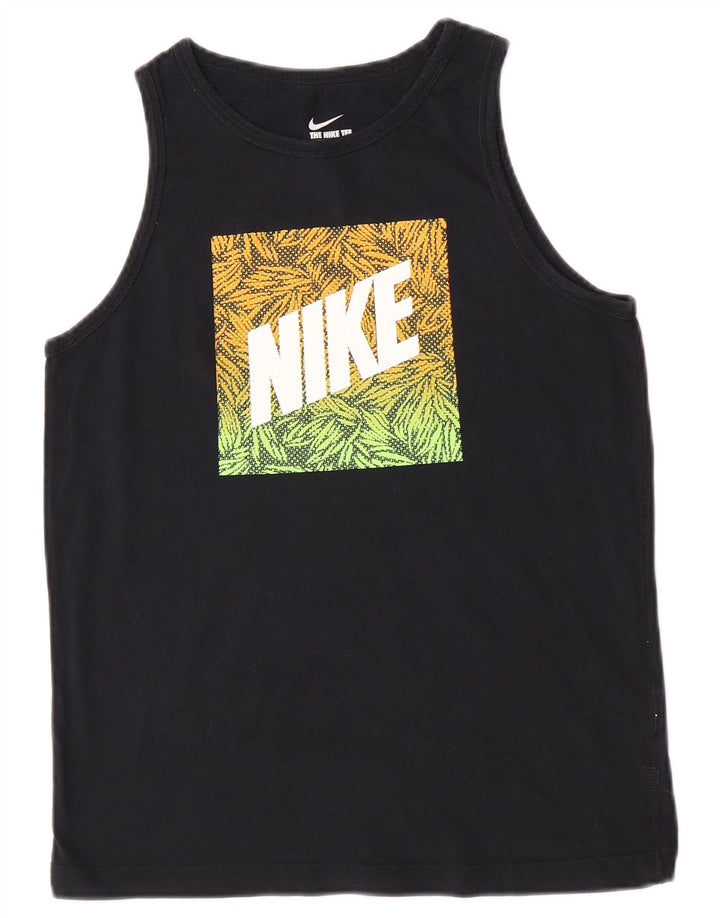 Vestă cu grafică Nike pentru băieți, cu croială atletică, 12-13 ani, mare, negru