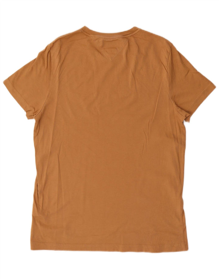 Tricou grafic Tommy Hilfiger Slim Fit pentru bărbați Top din bumbac maro mediu