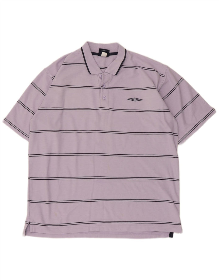 Cămașă polo Umbro pentru bărbați din poliester cu dungi mov