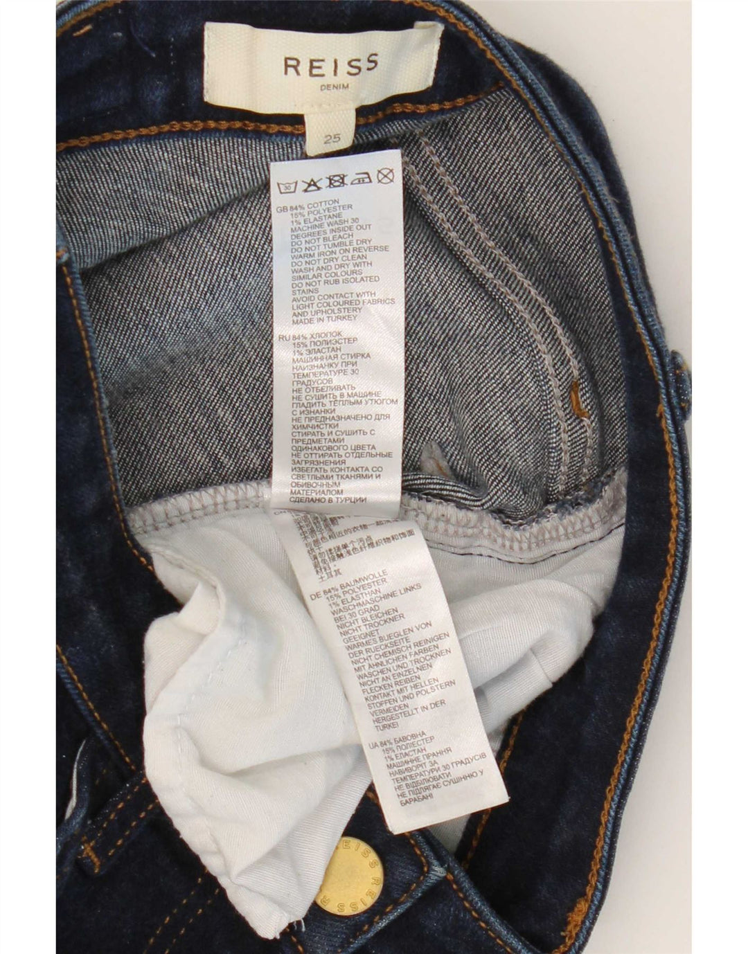 Blugi evazați pentru femei Reiss W25 L31 bumbac bleumarin