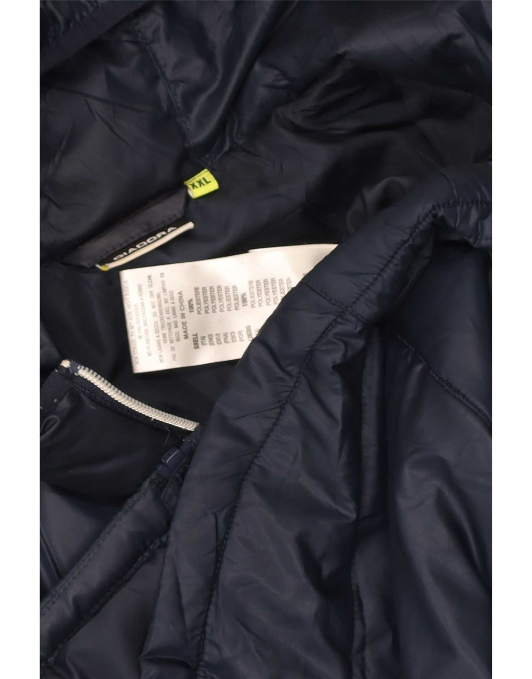 Jachetă căptușită cu glugă Diadora pentru femei UK 20 2XL bleumarin poliester