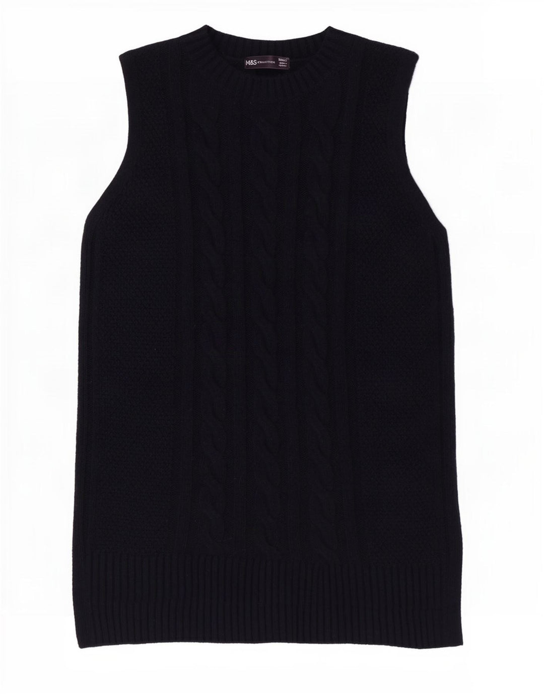 Marks & Spencer Womens Vest Tank Top UK 10 Small Bleumarin Poliester