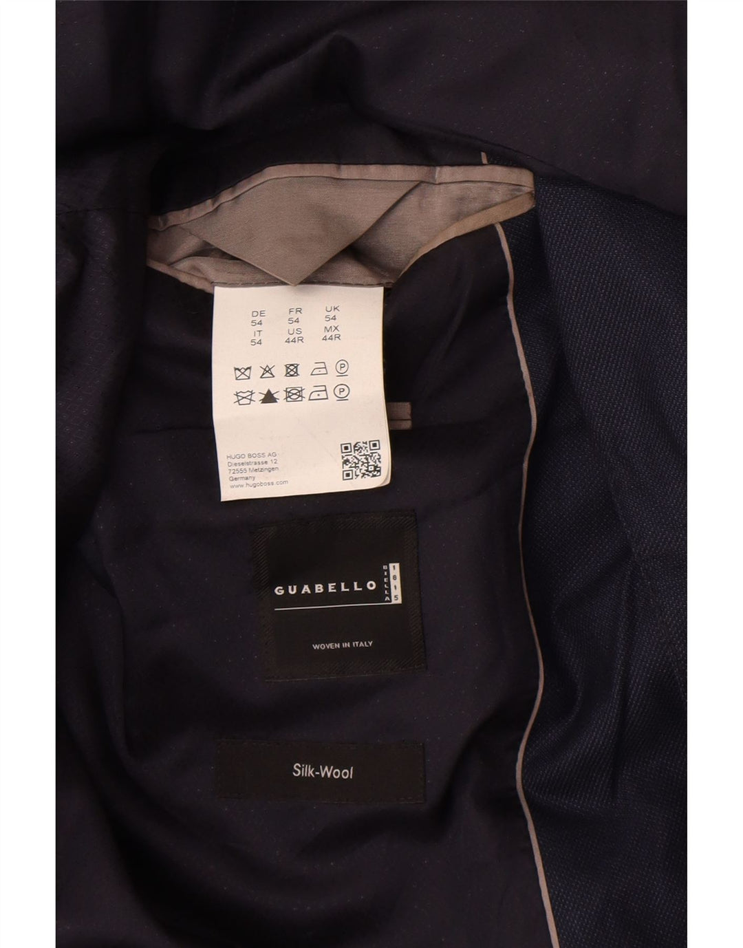 Blazer pentru bărbați Hugo Boss cu 2 nasturi EU 54 2XL Lână bleumarin