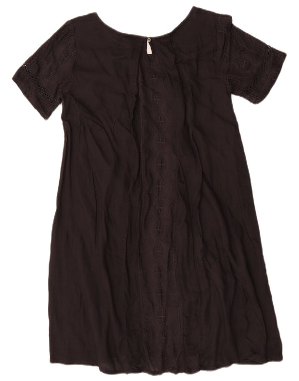Fat Face Femei A-Line Rochie UK 8 Small Negru Bumbac