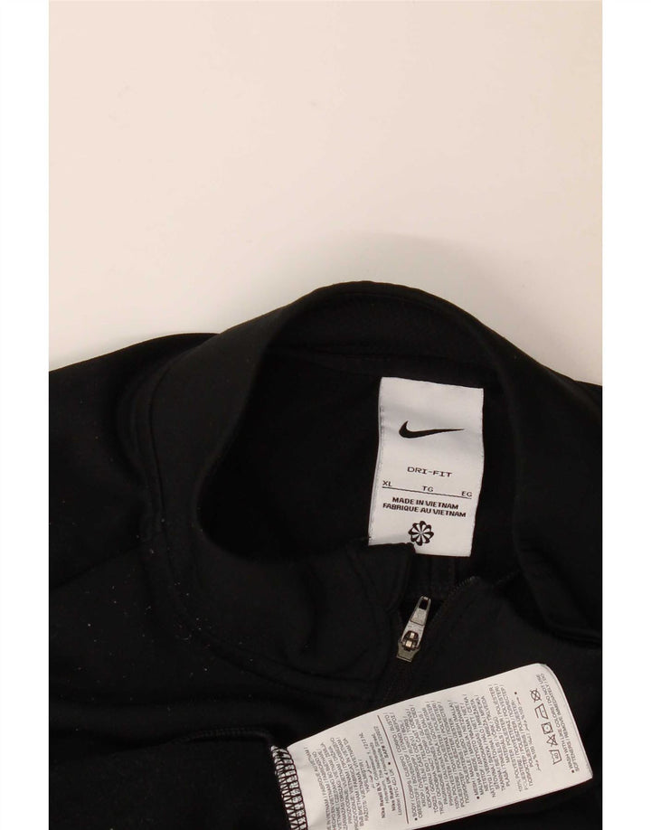 Top de trening pentru bărbați Dri Fit, cu fermoar și gât, XL, poliester negru