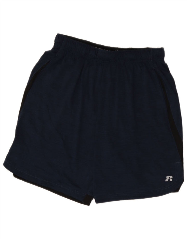Pantaloni scurți sport Russell Athletic pentru bărbați, medii, albastru, poliester color bloc