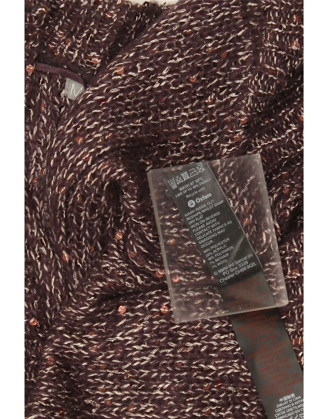 Pulover cardigan deschis pentru femei Marks & Spencer UK 18 XL Maro Poliester