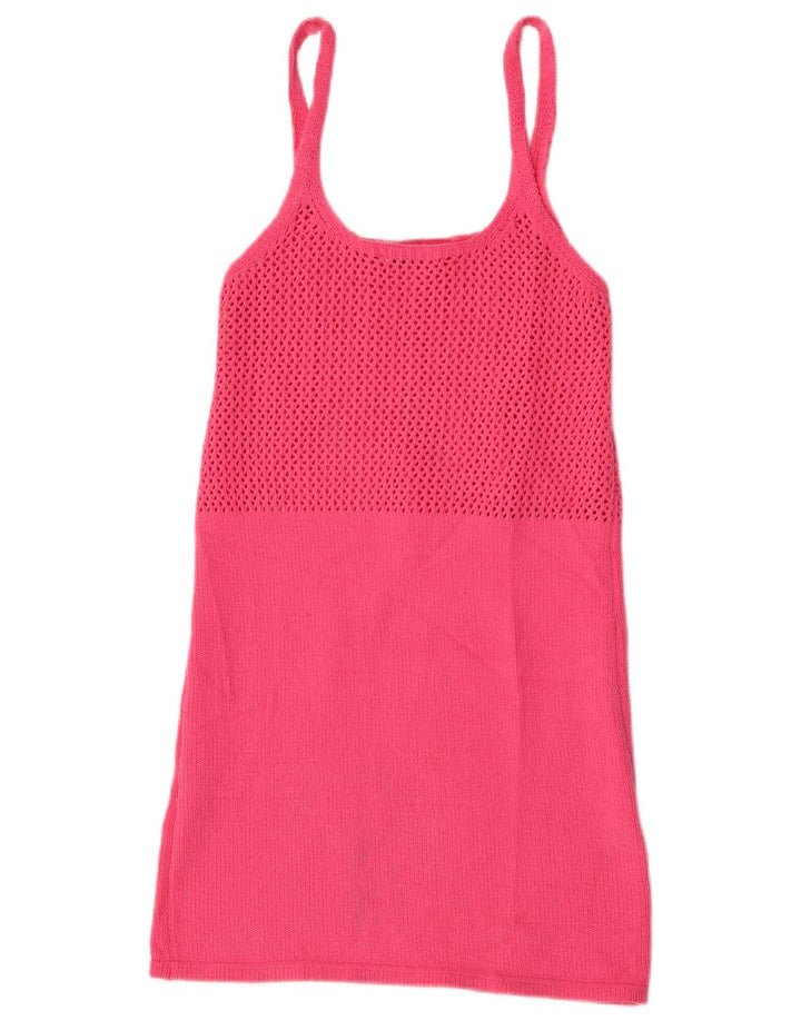 Rochie de soare din tricot pentru femei Zara UK 12, poliester roz mediu
