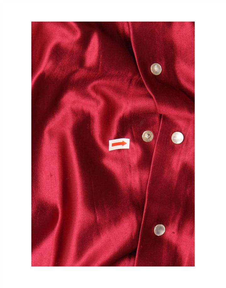 Bluză cămașă vintage pentru femei UK 18 XL Acetat roșu