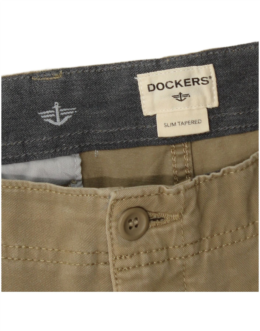 DOCKERS Pantaloni chino conici pentru bărbați, L34 L32, bumbac kaki