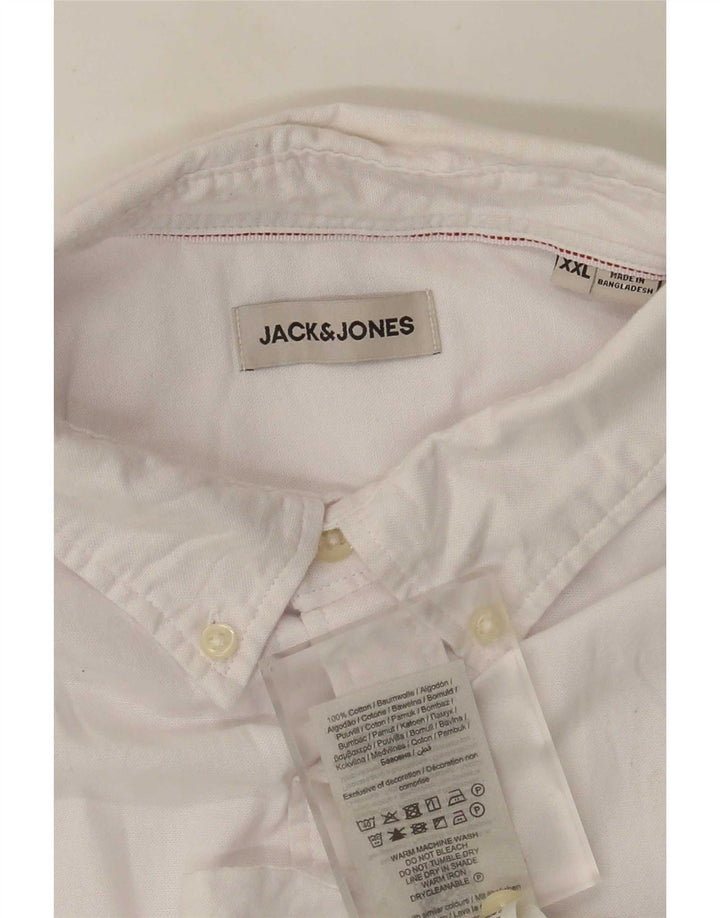 Cămașă cu mânecă scurtă Jack & Jones pentru bărbați, bumbac alb 2XL