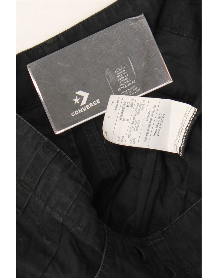 Pantaloni cargo drepti CONVERSE pentru femei W27 L28 bumbac negru