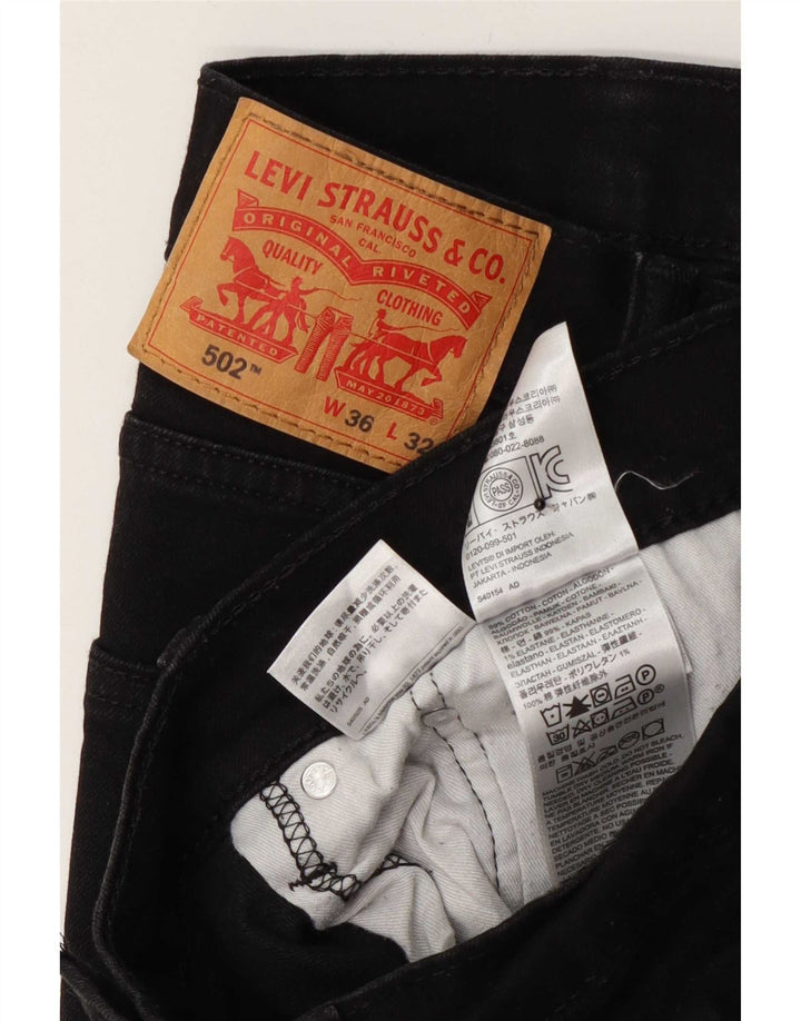 Blugi conici pentru bărbați Levi's 502 W36 L32 bumbac negru