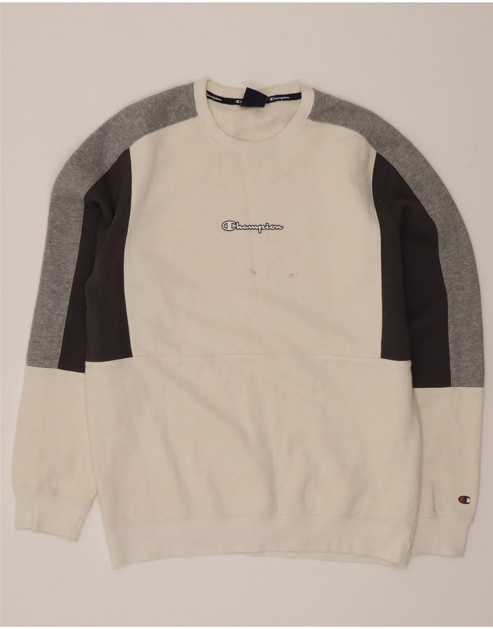 Pulover pentru bărbați Champion Pulover XL, alb, bumbac color bloc
