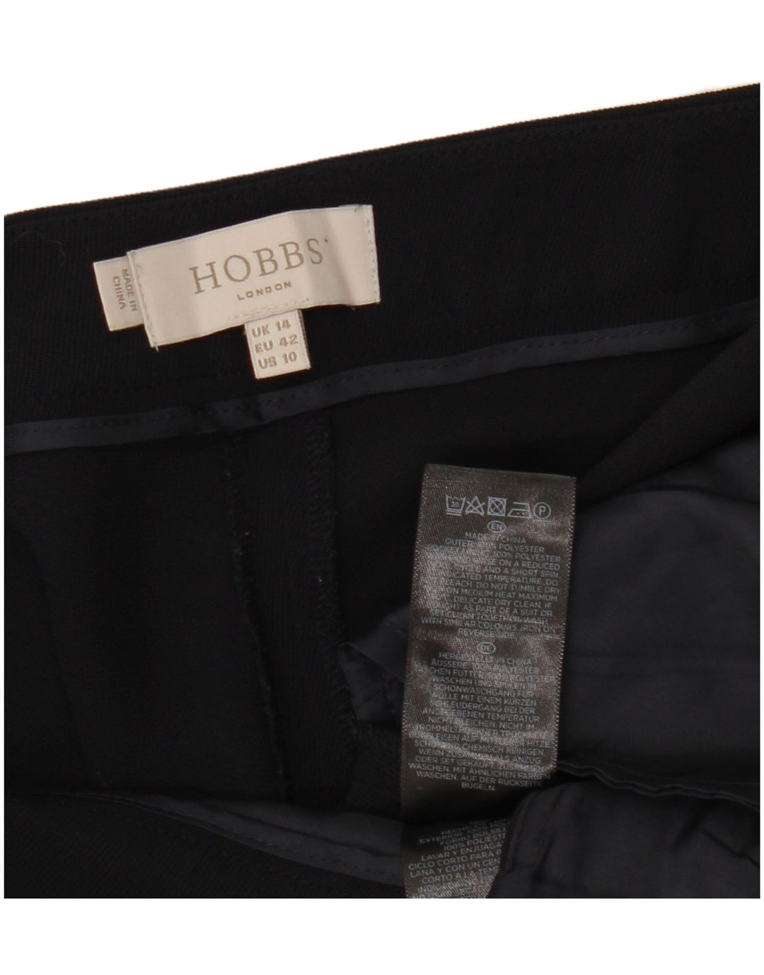Pantaloni chino Hobbs pentru femei UK 14 Large W34 L30 Bleumarin Poliester