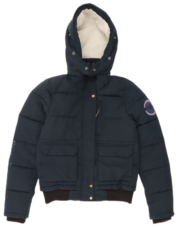 Jachetă supradimensionată cu glugă Superdry pentru femei UK 10 Small Bleumarin