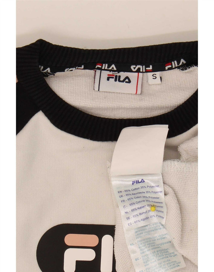 Pulover oversized Crop Fila pentru femei UK 10 Small White Colorblock