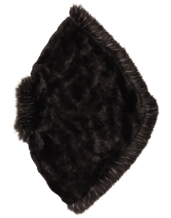 Manta Poncho Vintage pentru Femei din blana artificiala Marime unica Neagra