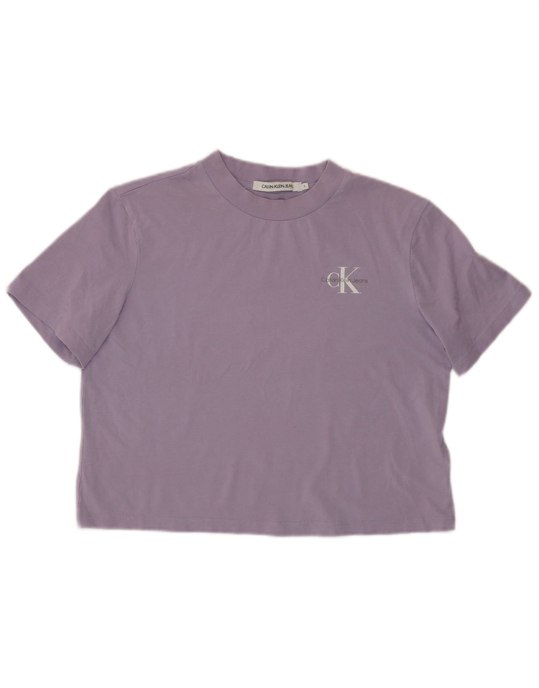 CALVIN KLEIN JEANS Tricou crop pentru femei Top UK 10 Bumbac violet mic